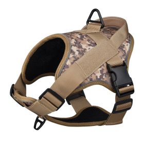 Dog Harness; large dog training tactical chest strap; K9 pet chest strap; vest type reflective dog rope; explosion-proof impulse traction (colour: Yellow, Specification (L * W): M)